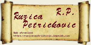 Ružica Petričković vizit kartica